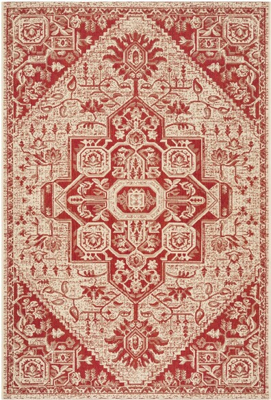 Safavieh Beach House BHS138Q Red and Creme