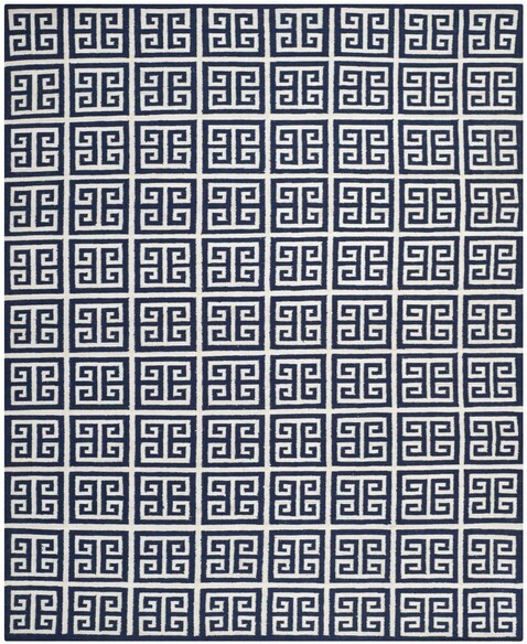 Safavieh Dhurries DHU626D Navy and Ivory