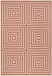 Safavieh Beach House BHS123Q Red and Creme